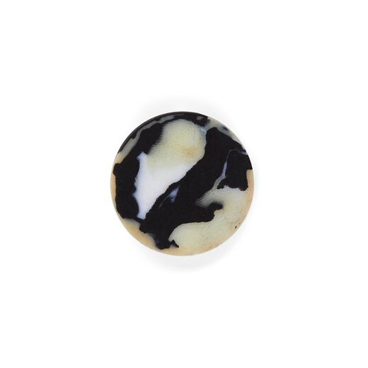 Black and white recycled fabric brooch